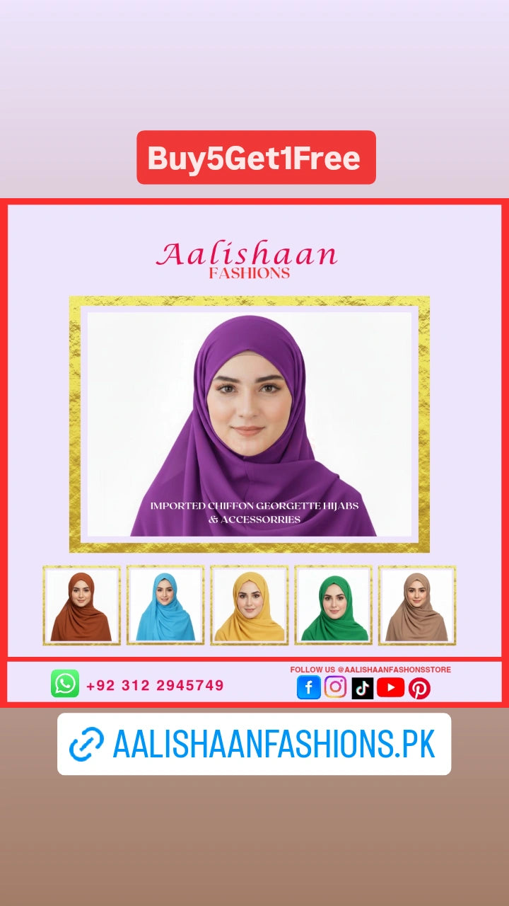 Chiffon Georgette Hijabs - Buy 5 Get 1 Free