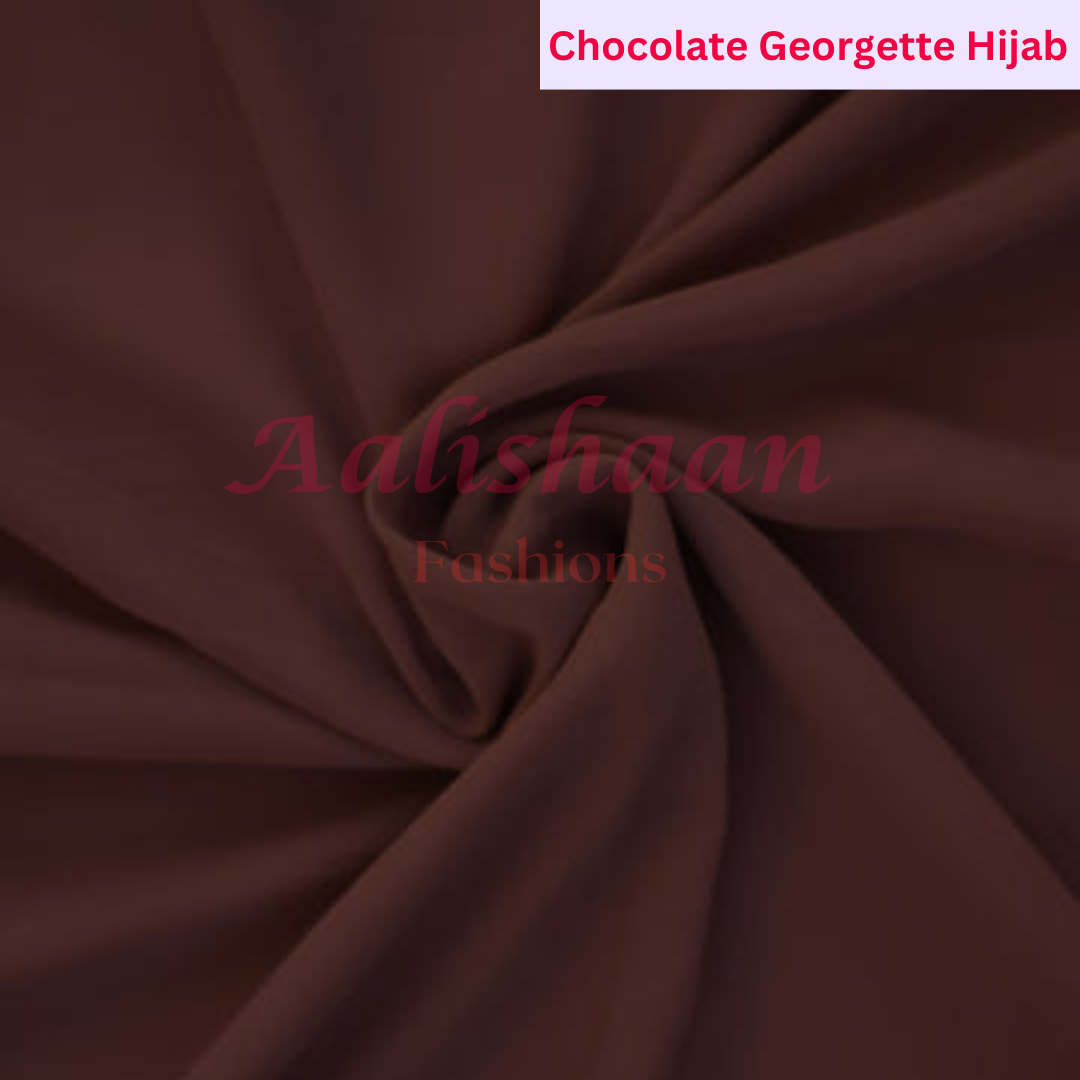Chocolate - Premium Georgette Hijab - Aalishaan Fashions
