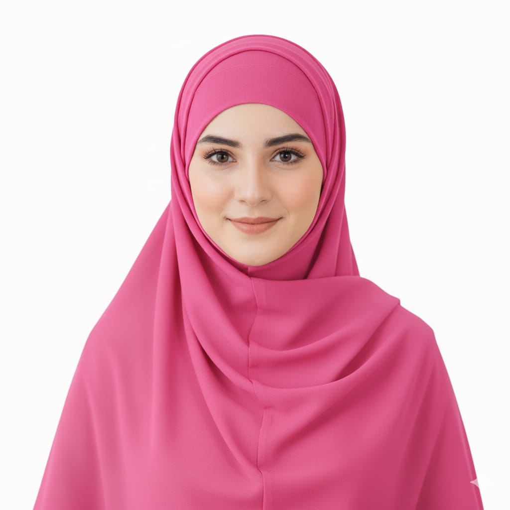 Pink - Hijab and Cap set