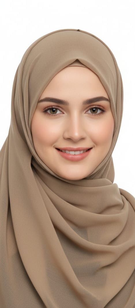 Tan - Premium Chiffon Georgette Hijab