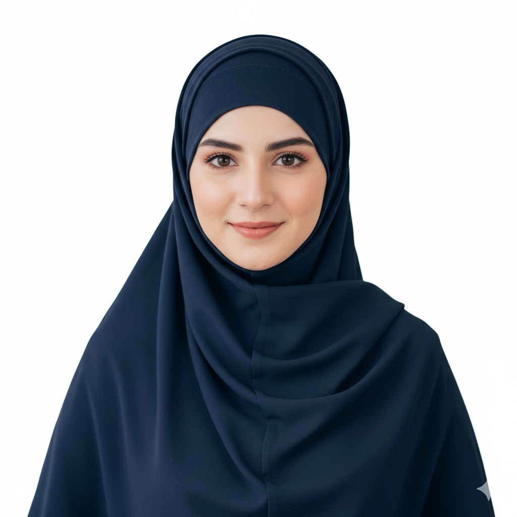 Zinc blue hijab with cap for girls pakistan cash on delivery soft fabric elegant look
