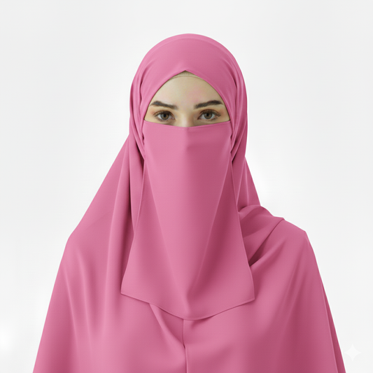 Pink - Hijab - Niqab - Tube Cap Set