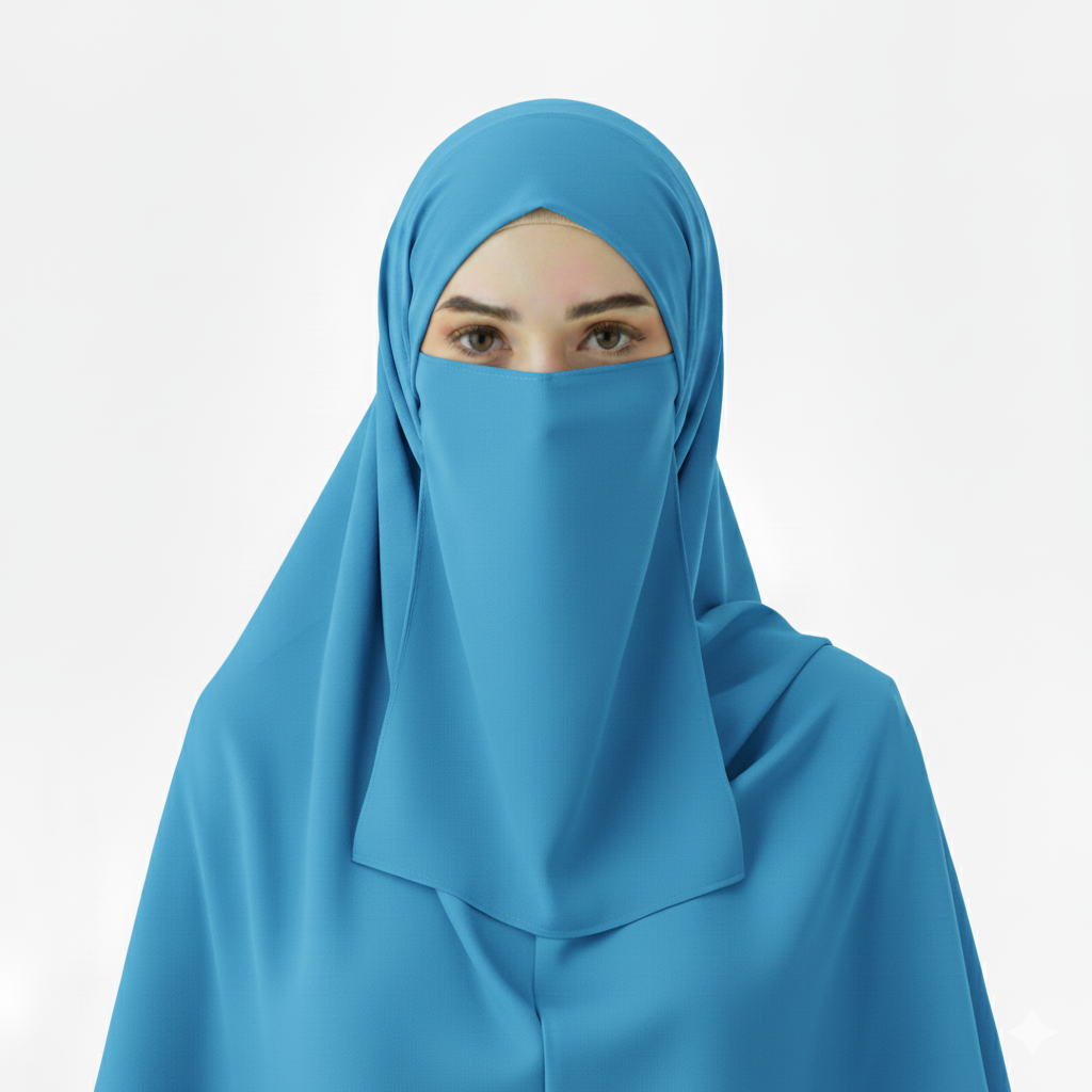 Sky Blue - Hijab - Niqab - Tube Cap Set