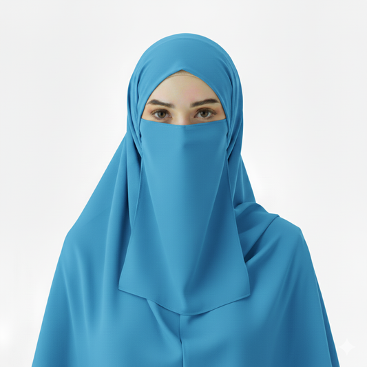 Sky Blue - Hijab - Niqab - Tube Cap Set