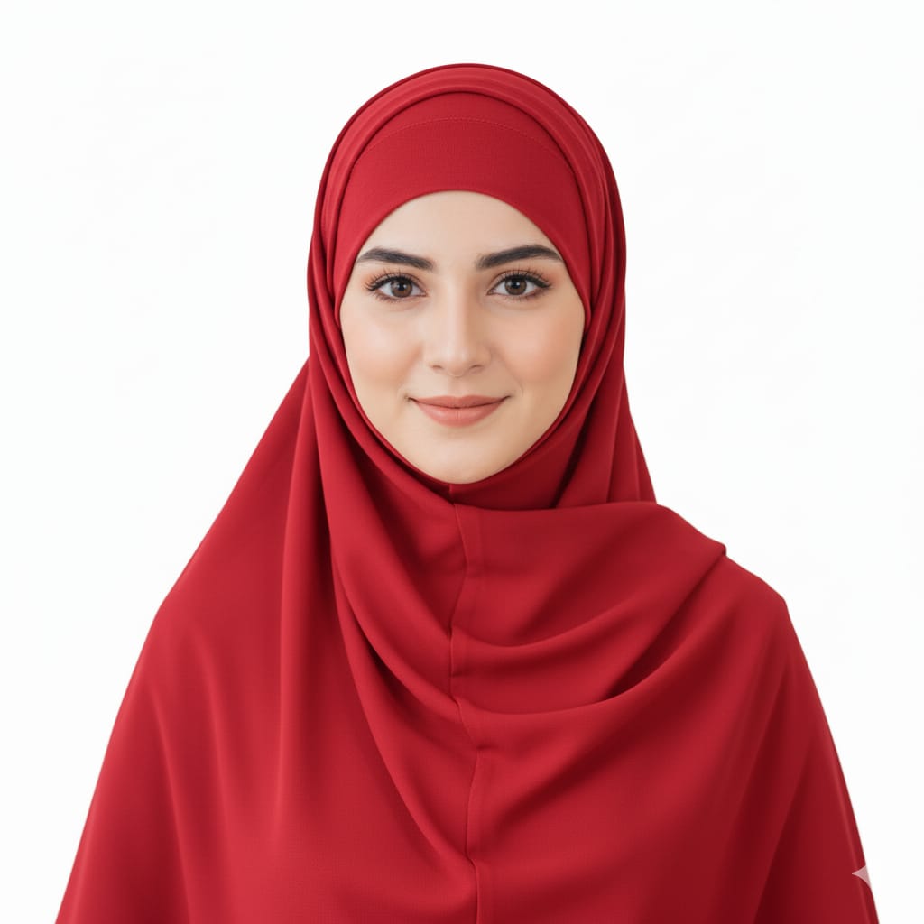 Red - Hijab Cap set