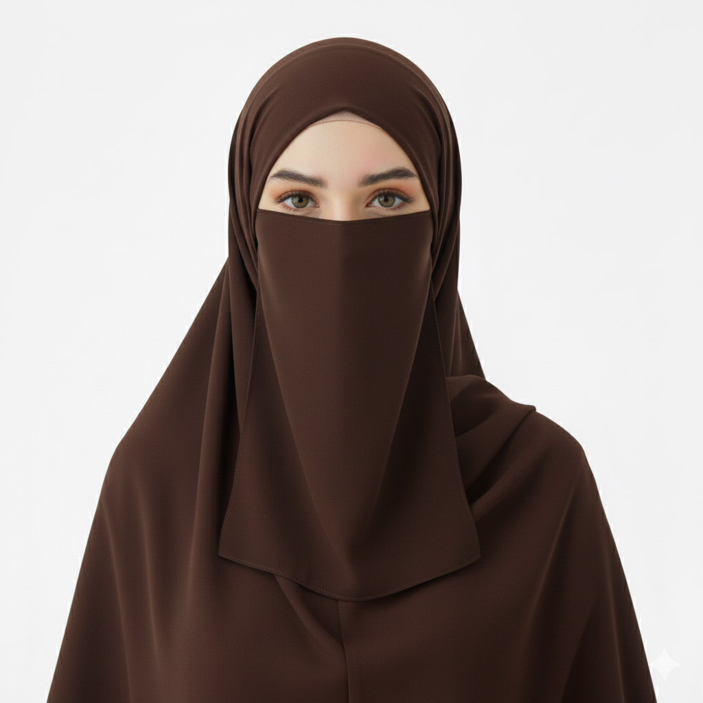 Chocolate Brown - Hijab - Niqab - Tube Cap Set
