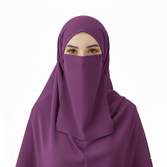 Soft Purple - Hijab - Niqab - Tube Cap Set