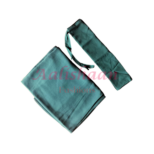Dark Teal 021 - Hijab - Niqab - Set - Premium Georgette - Aalishaan Fashions