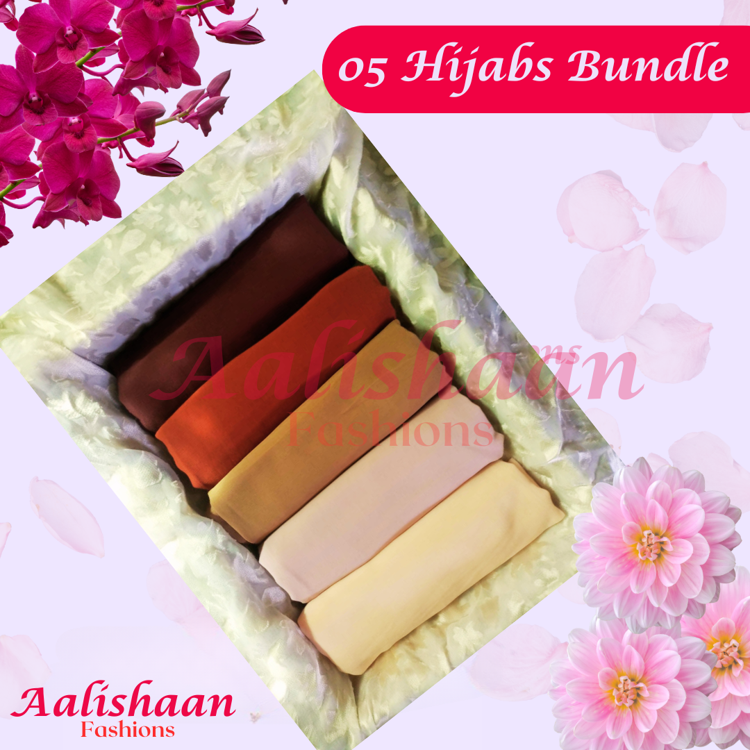 Caramel Palette - Pack of 05 - Premium Georgette Hijab Bundles