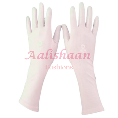 gloves white for modest fashion women in pakistan Aalishaan fashions online hijab and accessories shop