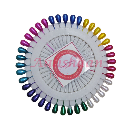 Multicolor Large Head Beads Pins Wheel for hijabs