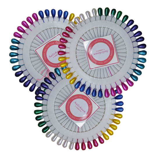 Multicolor Large Head Beads Pins Wheel for hijabis