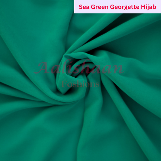 Sea Green - Premium Georgette Hijab - Aalishaan Fashions