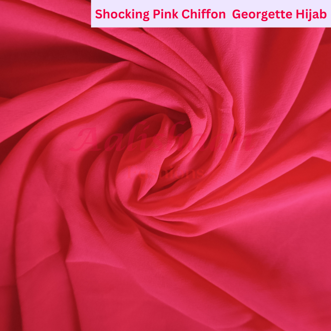 Shocking Pink - Premium Georgette Hijab - Aalishaan Fashions