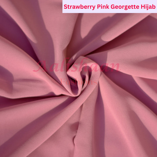 Strawberry Pink- Premium Georgette Hijab - Aalishaan Fashions