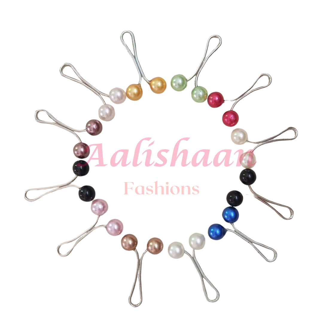 Multicolor Pearl - Turkish Grip Pins - Pearl - Pack of 02, 04, 06, 12