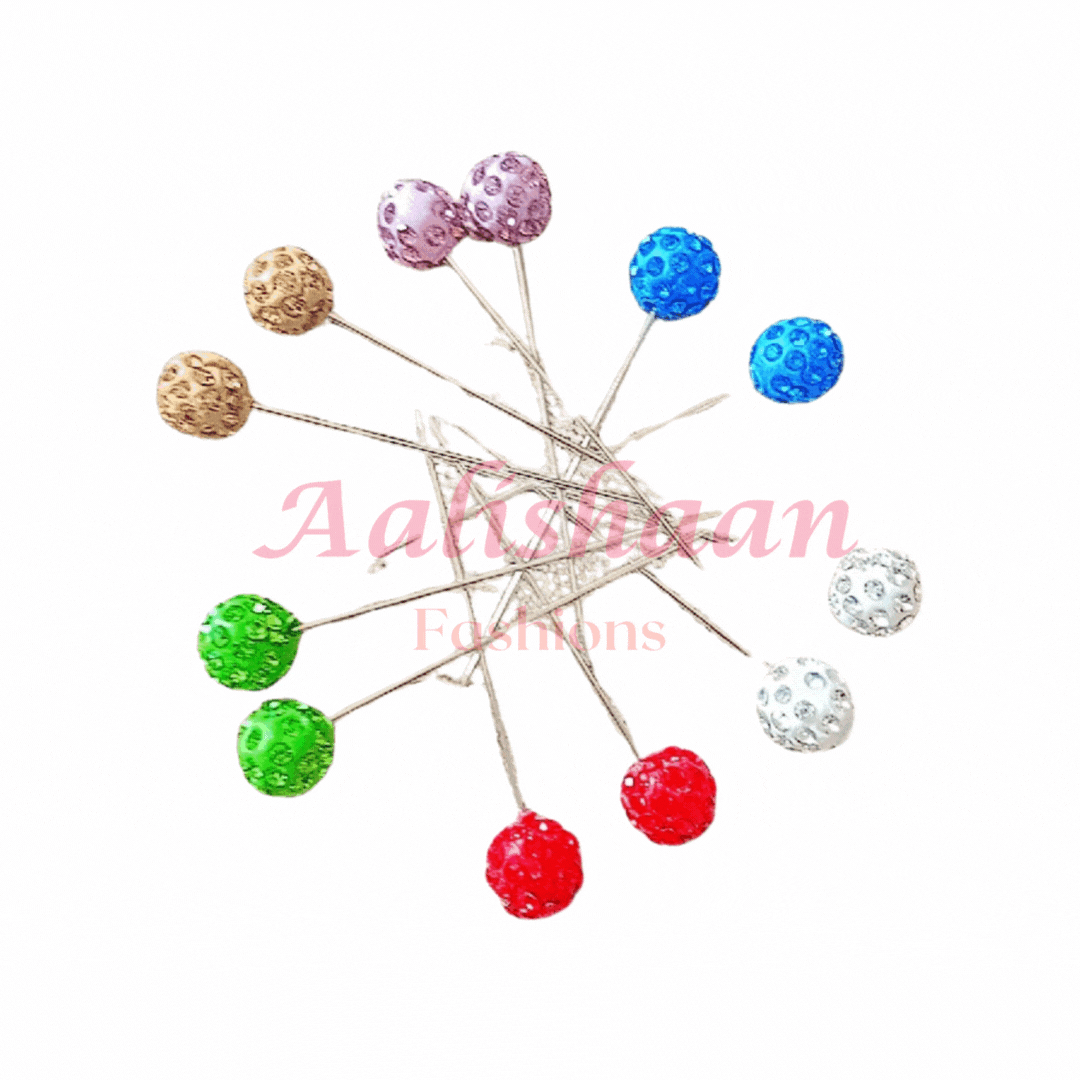 Rhinestone Multicolor ball Straight  -  Large Pins Wheel