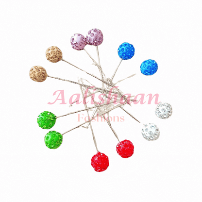 Rhinestone Multicolor ball Straight  -  Large Pins Wheel