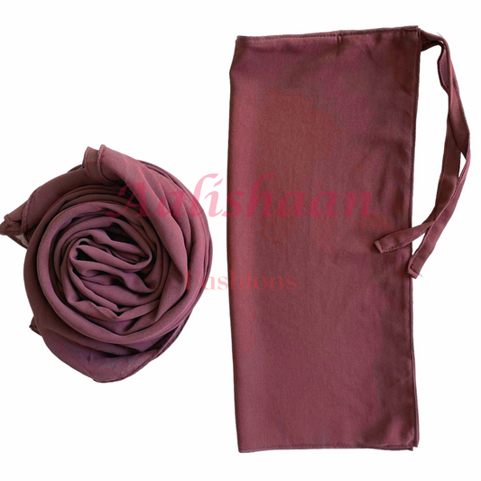 Wine - Premium Georgette Hijab - Niqab -Set