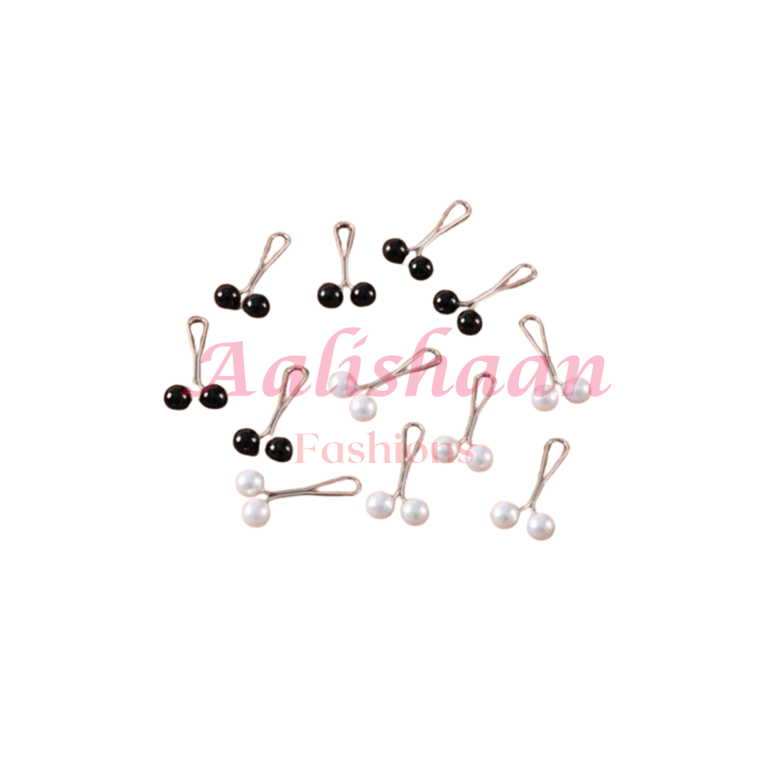 Black & White - Turkish Grip Pins - Pearl - Pack of 04, 06, 12