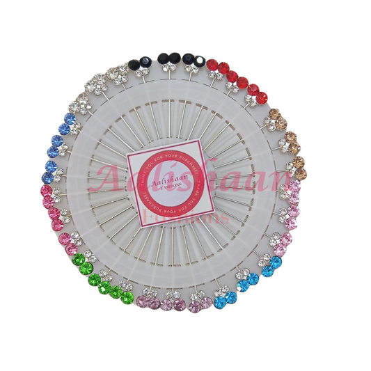 Rhinestone Multicolor Butterfly Straight - Pins Wheel