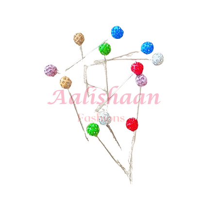 Rhinestone Multicolor ball Straight  -  Large Pins Wheel