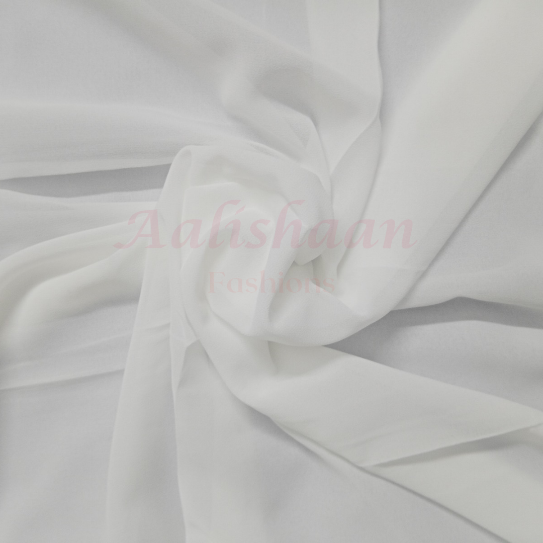 White - Premium Chiffon Georgette Hijab
