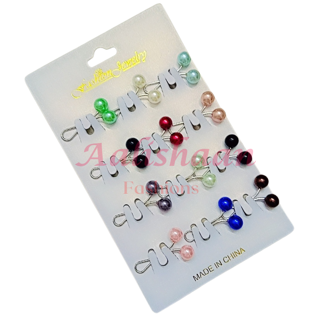 Multicolor Pearl - Turkish Grip Pins - Pearl - Pack of 02, 04, 06, 12