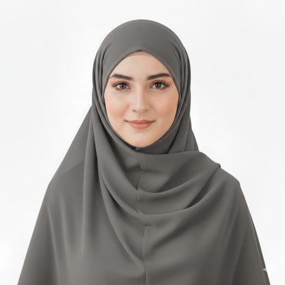 Grey - Premium Chiffon Georgette Hijab