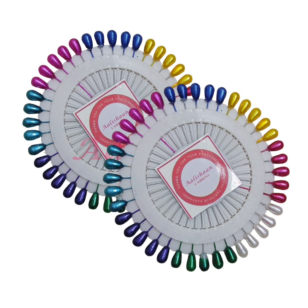 Plain - Multi colour- large bead- Pins Wheel 01, 02, 03