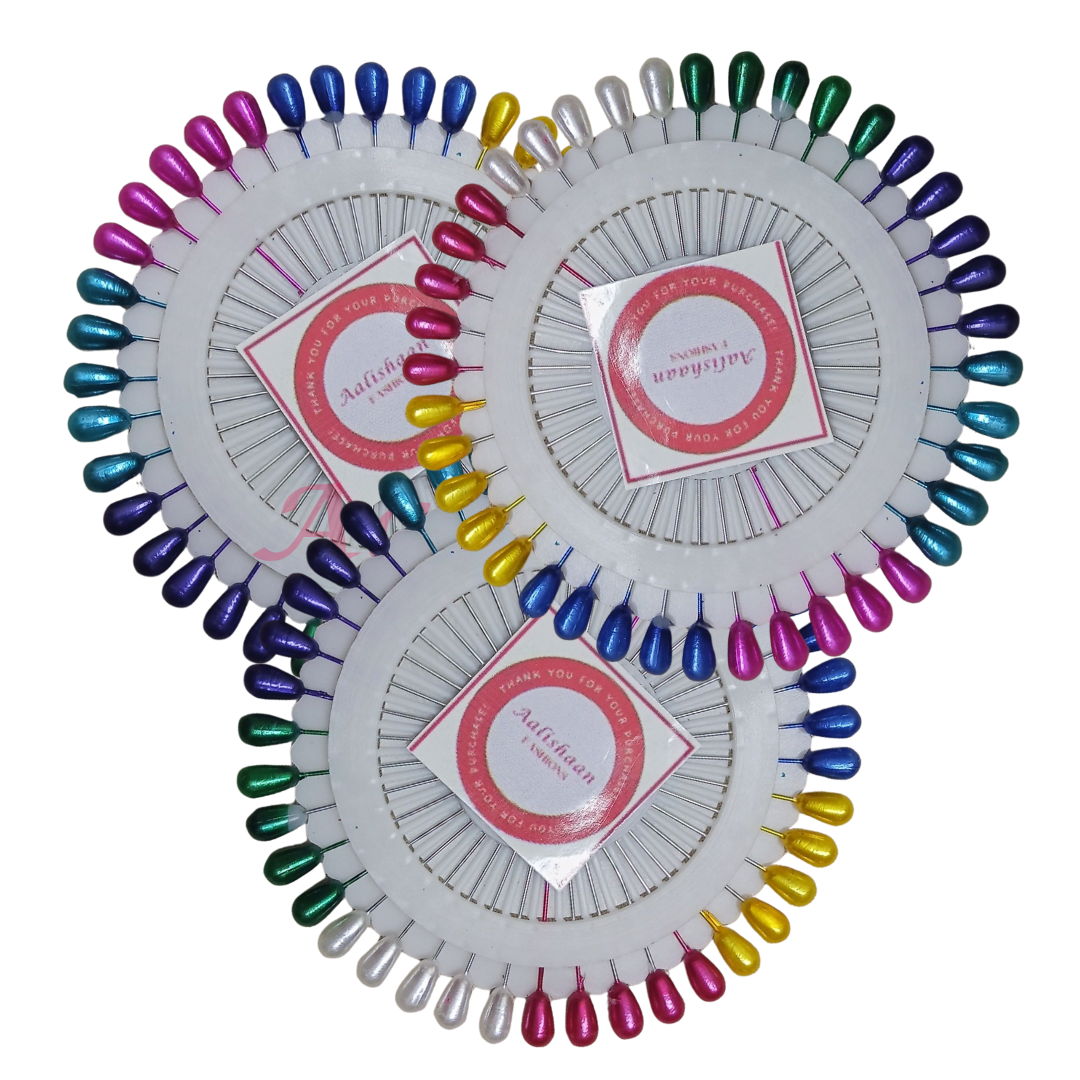 Plain - Multi colour- large bead- Pins Wheel 01, 02, 03