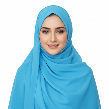 Sky Blue Premium Chiffon Georgette Hijab