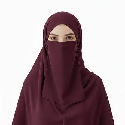 Currant - Premium Georgette Hijab - Niqab - Tube Cap Set