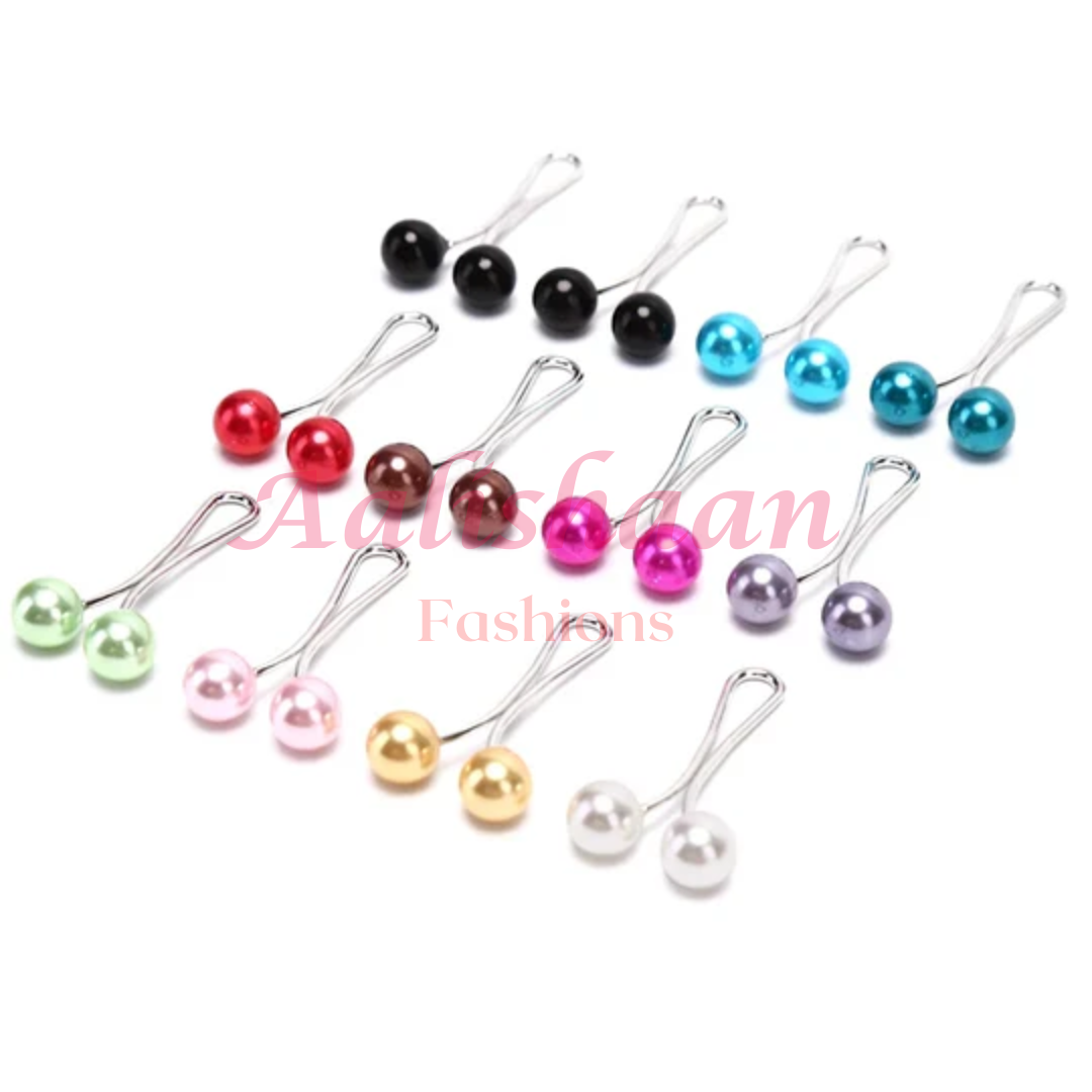 Multicolor Pearl - Turkish Grip Pins - Pearl - Pack of 02, 04, 06, 12
