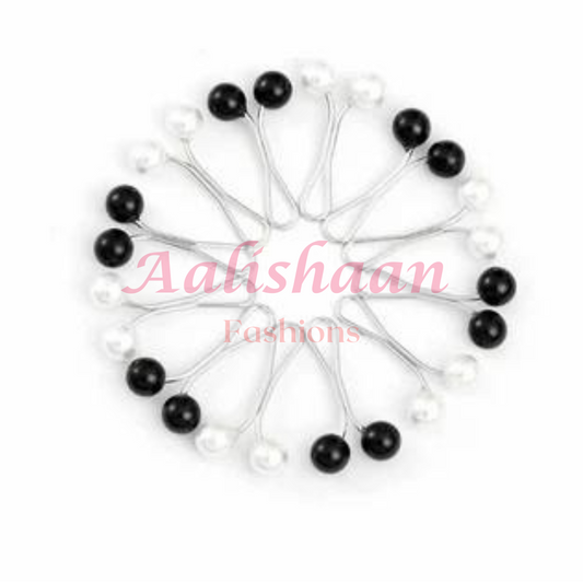 Black & White - Turkish Grip Pins - Pearl - Pack of 04, 06, 12